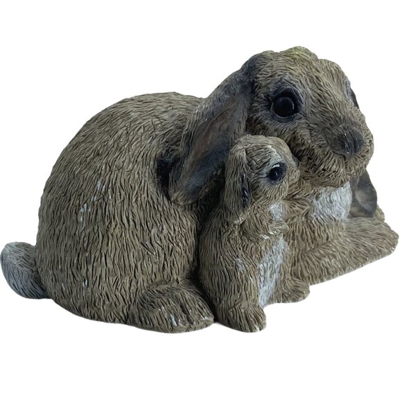 Stone Critters Rabbit Baby Figurine United Design Hand-Painted Collectible Decor - Picture 1 of 8